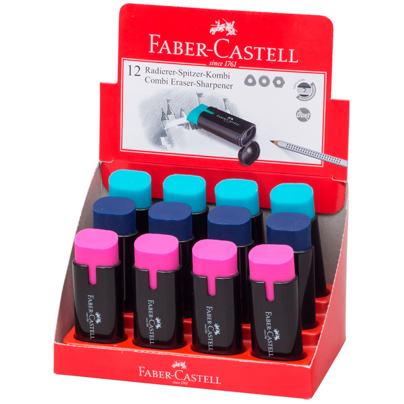 Точилка пластиковая с ластиком Faber-Castell 