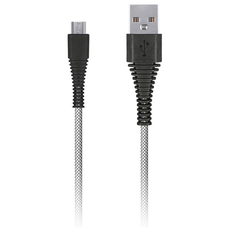 Кабель Smartbuy Сarbon, USB2.0 (A) - microUSB (B), экстрапрочный, 2A output, 2м, белый