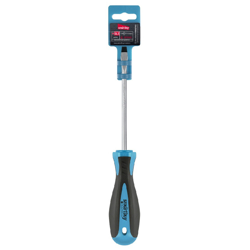Отвертка шлицевая Smartbuy SL5*100, эргономичная 2-компон. рукоятка, намагн. наконечник