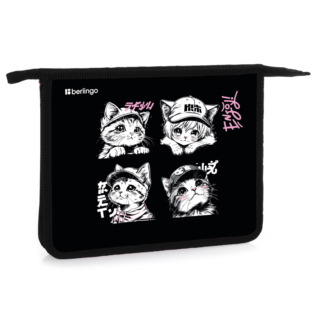 Папка для тетрадей 1 отделение, А5 Berlingo "Little Paws", 240*205*40мм, пластик, на молнии