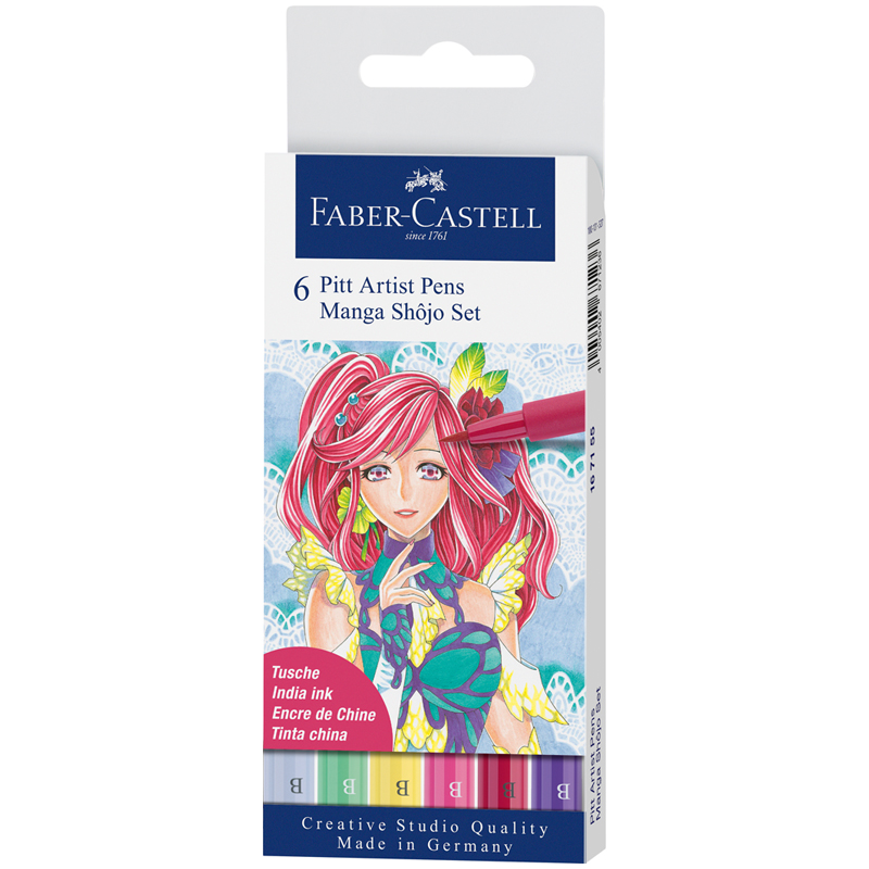      Faber-Castell  Pitt Artist Pens Manga Sh?jo set Brush , , 6.,  (167155)