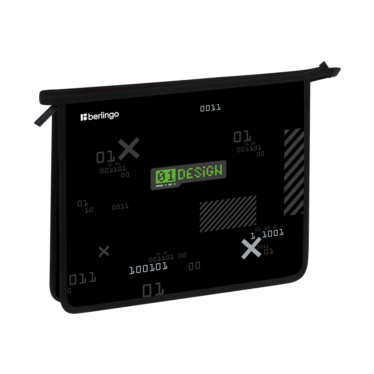 Папка для тетрадей 1 отделение, А5 Berlingo "01 Design", 240*205*40мм, пластик, на молнии