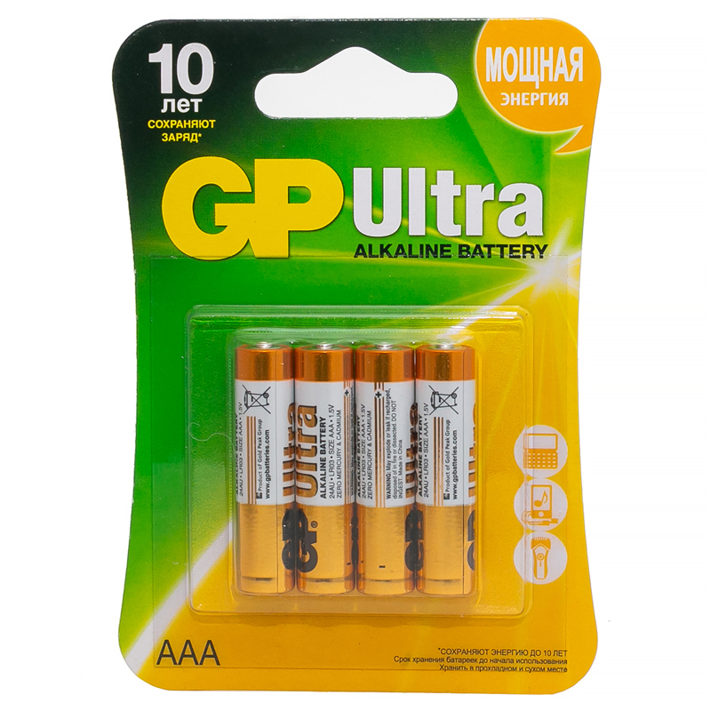    GP Ultra AAA (LR03) 24AU , BC4 (GP 24AU-2CR4)