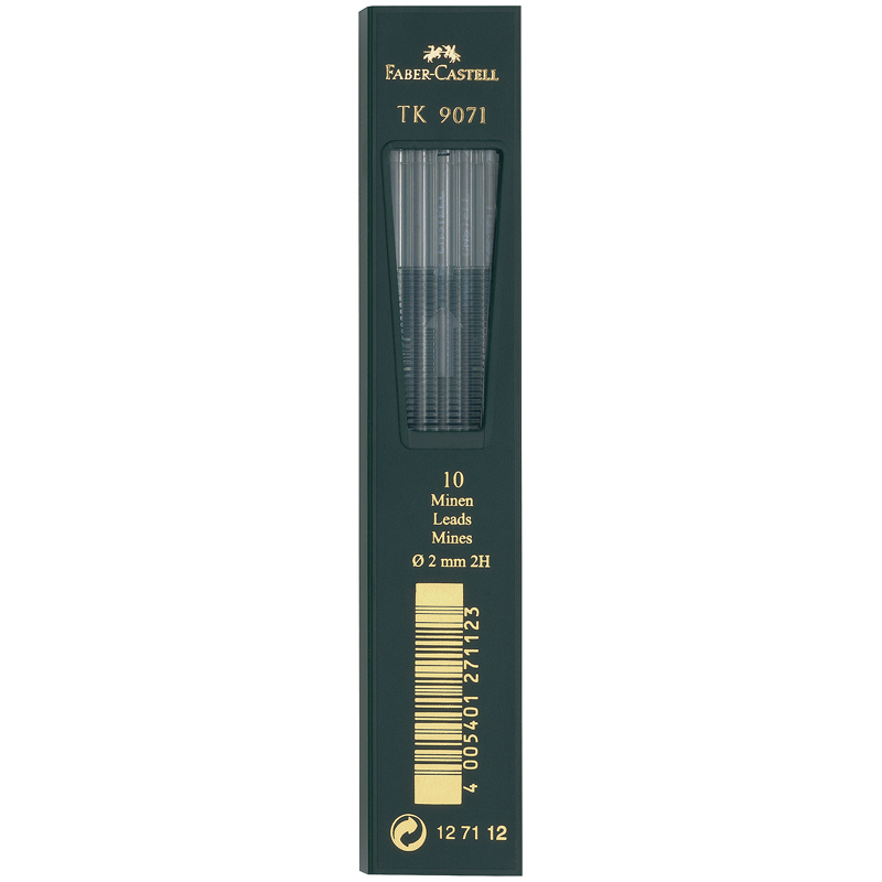 Грифели для цанговых карандашей Faber-Castell "TK 9071", 10шт., 2,0мм, 2H