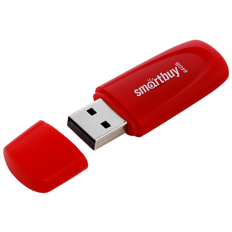 Память Smart Buy "Scout"  64GB, USB 2.0 Flash Drive, красный