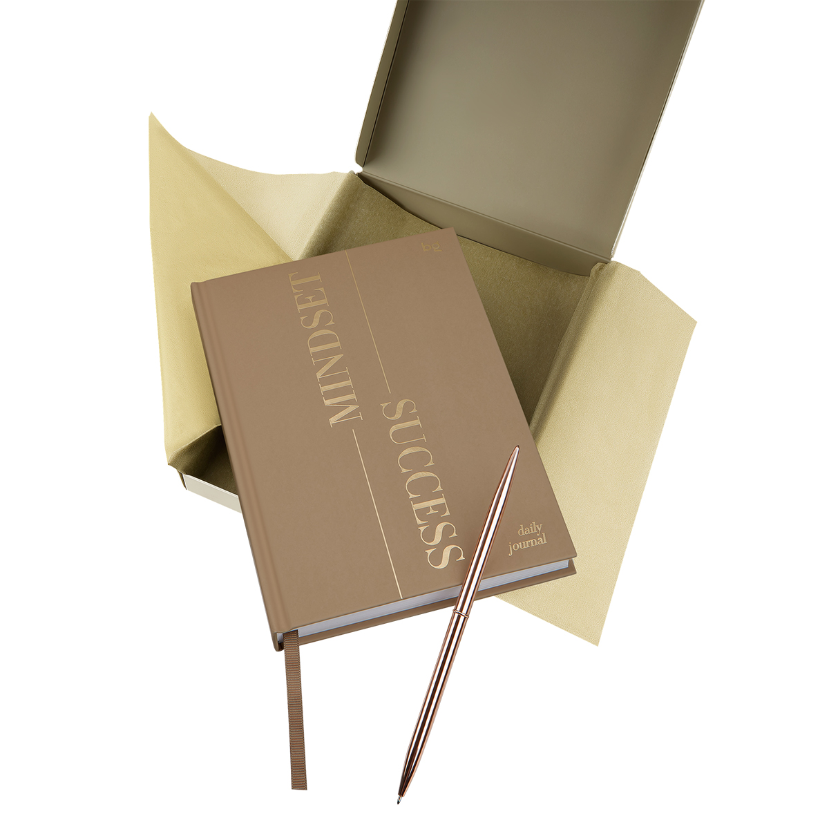 Ежедневник недатированный А5, 136л., 7БЦ, BG "Mindset. Caramel", отд. фольгой 3D, soft touch, в подарочной коробке