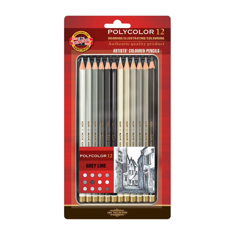      Koh-I-Noor  Polycolor Grey Line , 12., ., . ,  (3822012013BL)