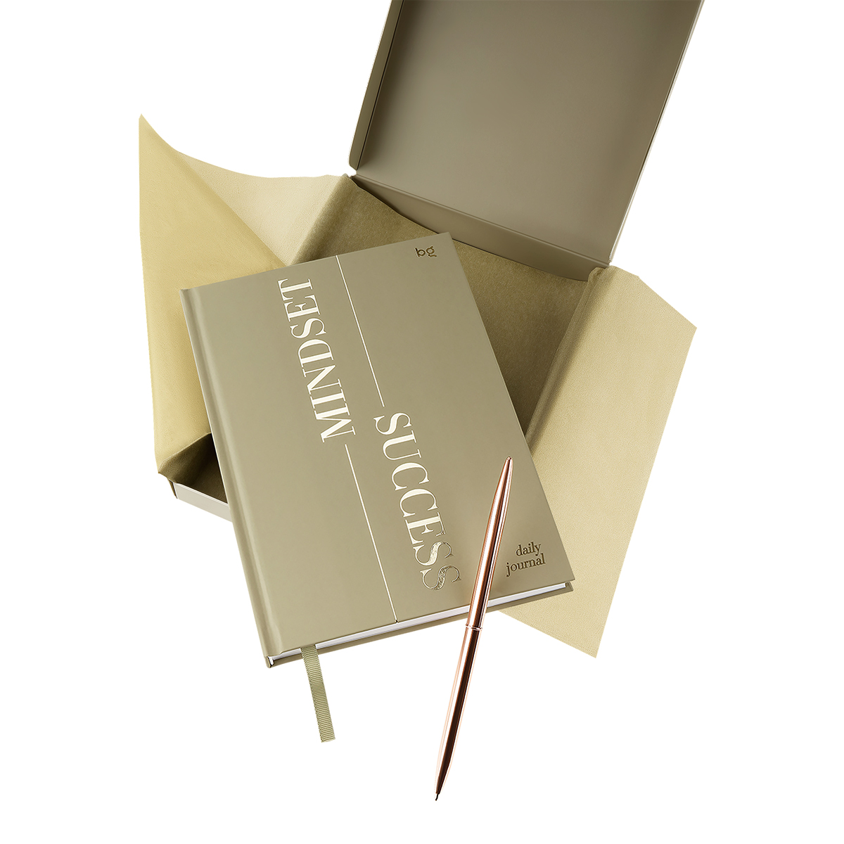 Ежедневник недатированный А5, 136л., 7БЦ, BG "Mindset. Sage", отд. фольгой 3D, soft touch, в подарочной коробке