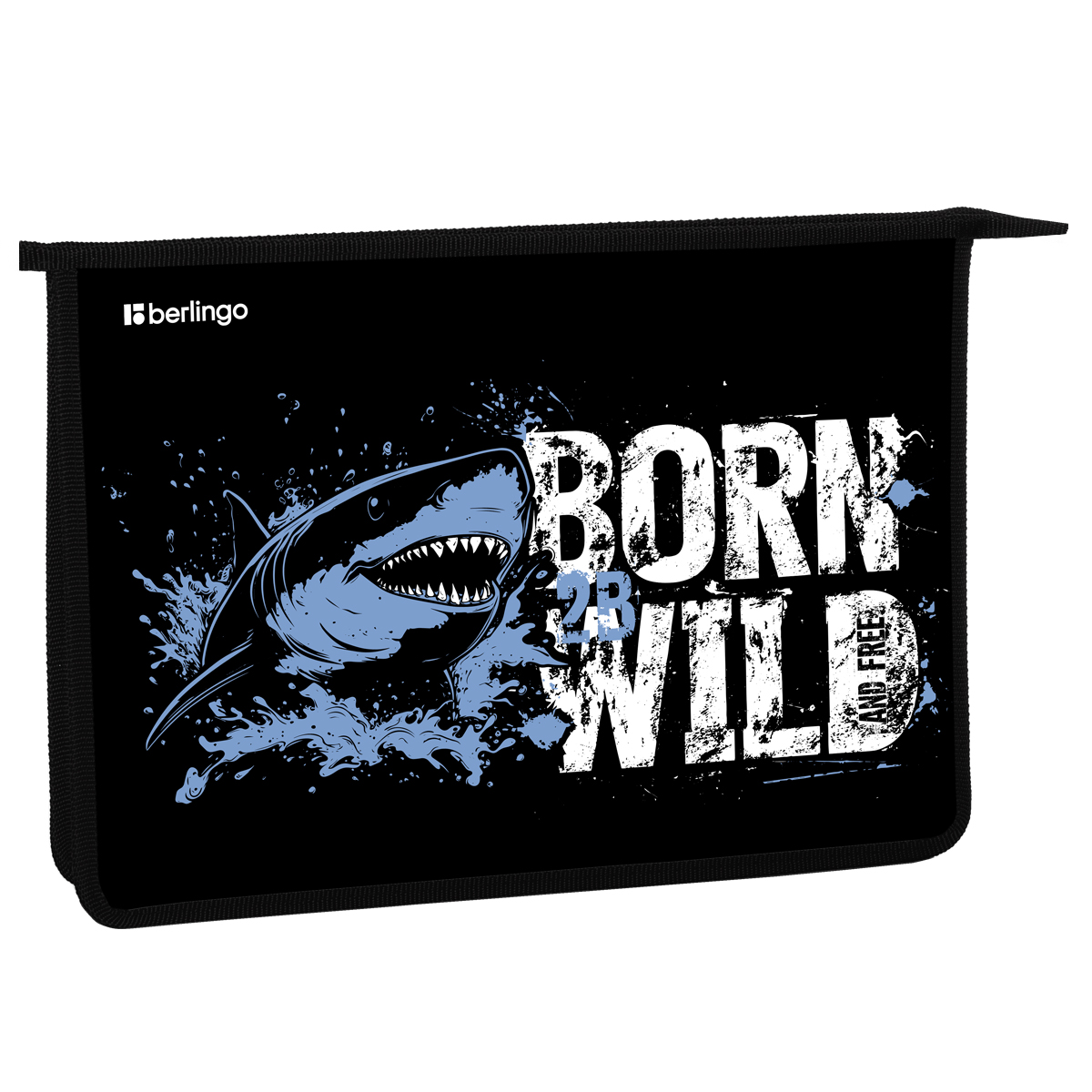 Папка для тетрадей 1 отделение, А4 Berlingo "Born to be WILD", 340*245*40 мм, пластик, на молнии