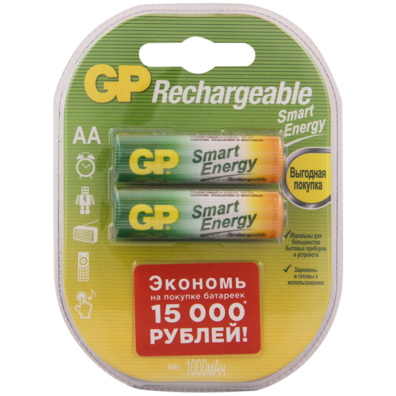    GP AA (HR06) 1000mAh 2BL (GP 100AAHCSV-2CR2)