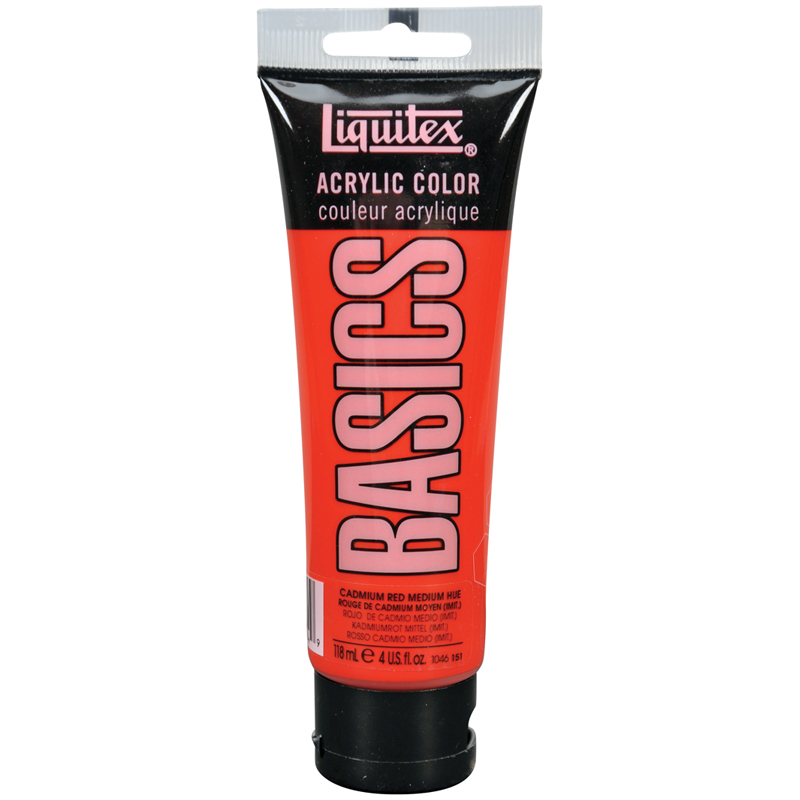 Краска акриловая художественная Liquitex "Basics", 118мл, туба, 151 кадмий красный средний (имит.)