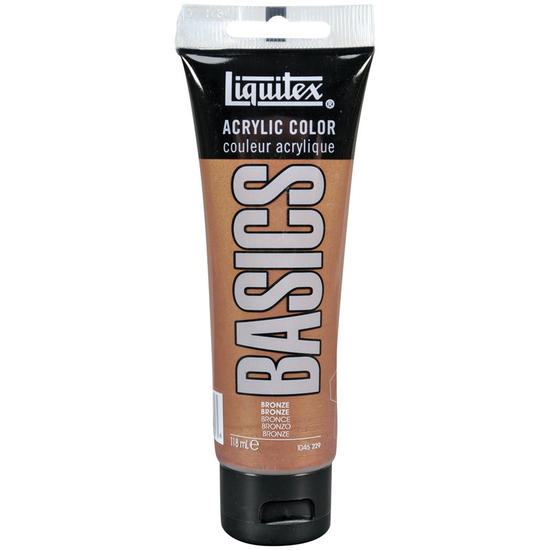 Краска акриловая художественная Liquitex "Basics", 118мл, туба, 229 бронза (металлик)