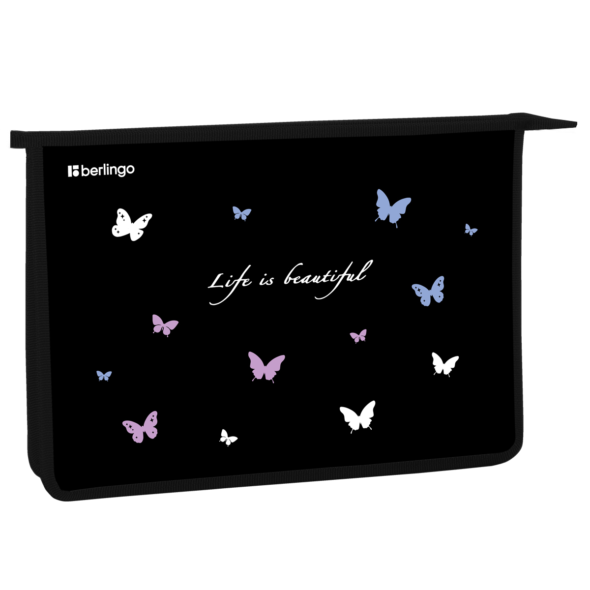 Папка для тетрадей 1 отделение, А4 Berlingo "Life is Beautiful", 340*245*40 мм, пластик, на молнии