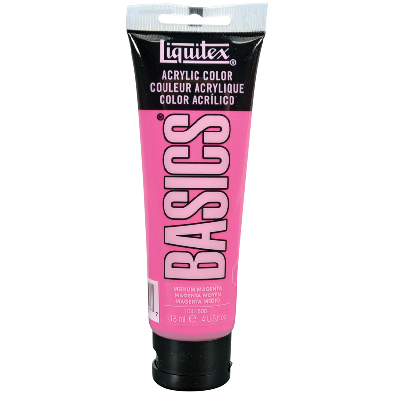 Краска акриловая художественная Liquitex "Basics", 118мл, туба, 500 маджента средняя