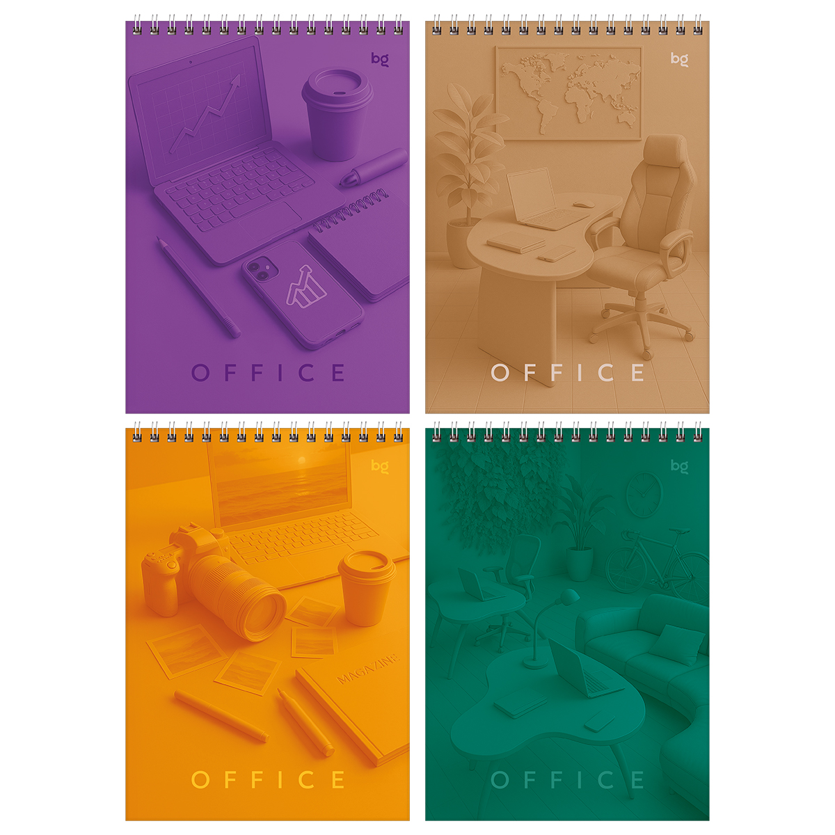 Блокнот А5 60л. на гребне BG "Моноколор. Офис" Блокнот А5 60л. на гребне BG "Моноколор. Офис"