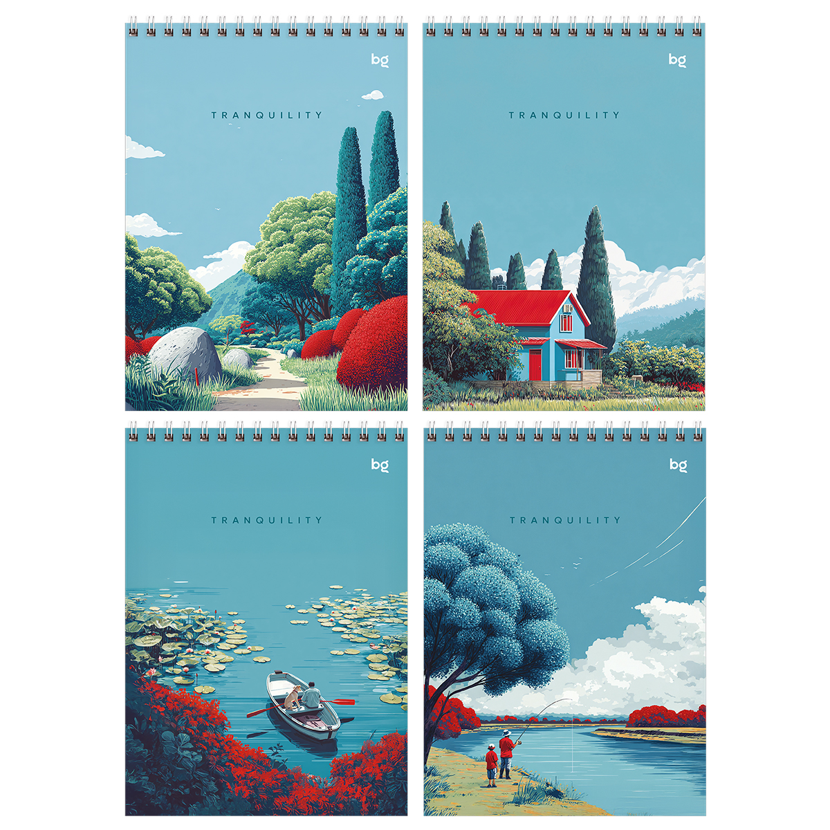 Блокнот А5 60л. на гребне BG "Tranquility", твердая подложка Блокнот А5 60л. на гребне BG "Tranquility", твердая подложка