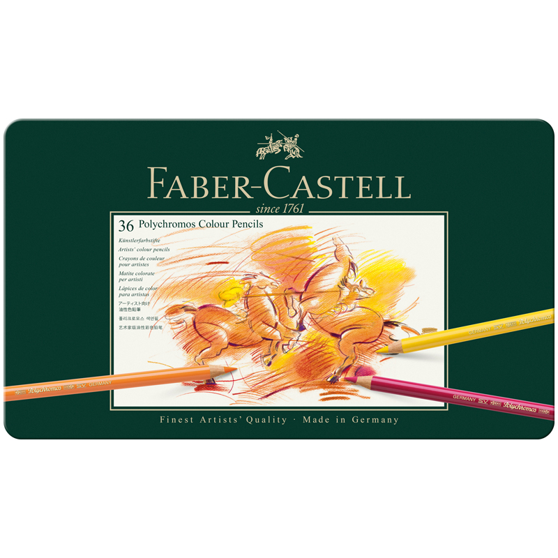 купить Карандаши цветные художественные Faber-Castell "Polychromos", 36цв., заточен., метал. коробка в Тамбове