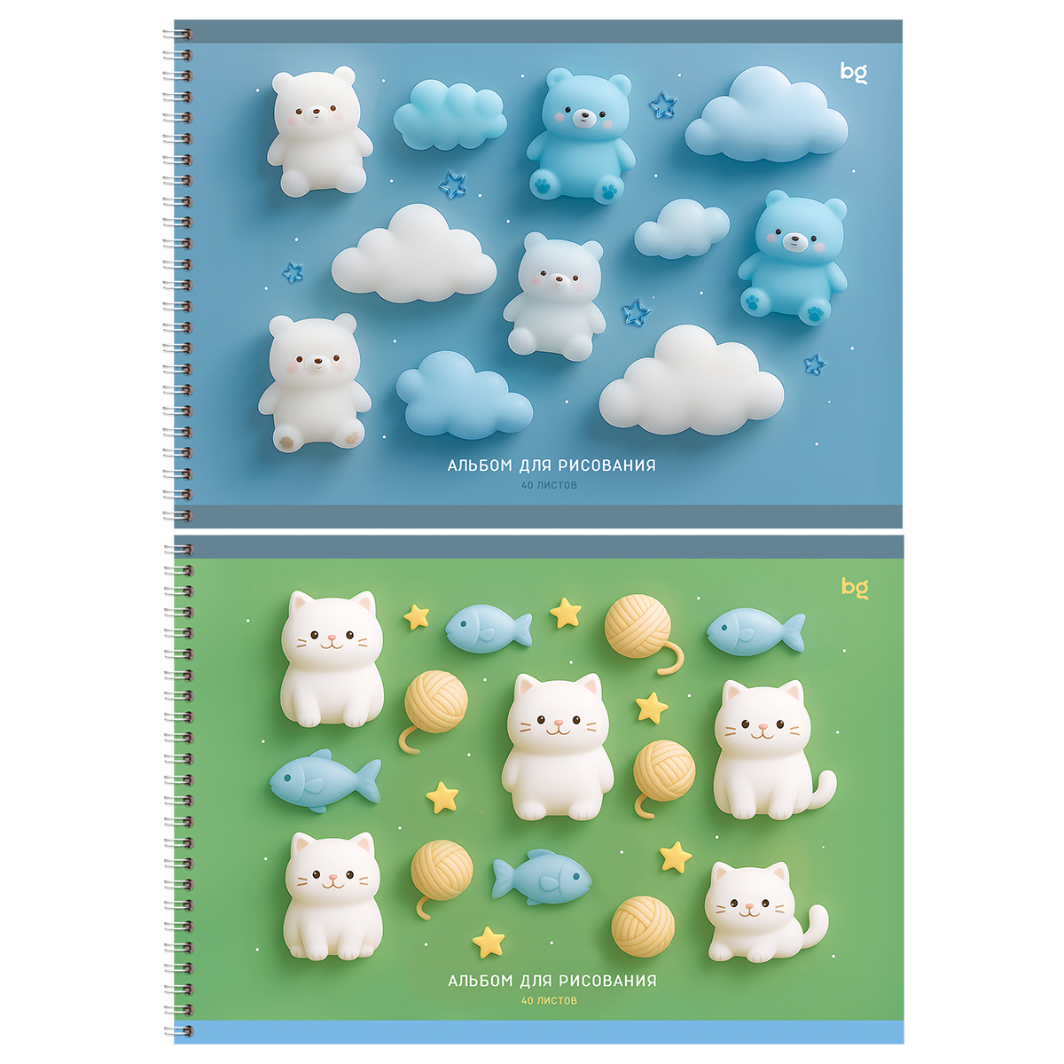 Альбом для рисования 40л., А4, на гребне BG "Игрушки", 120г/м2