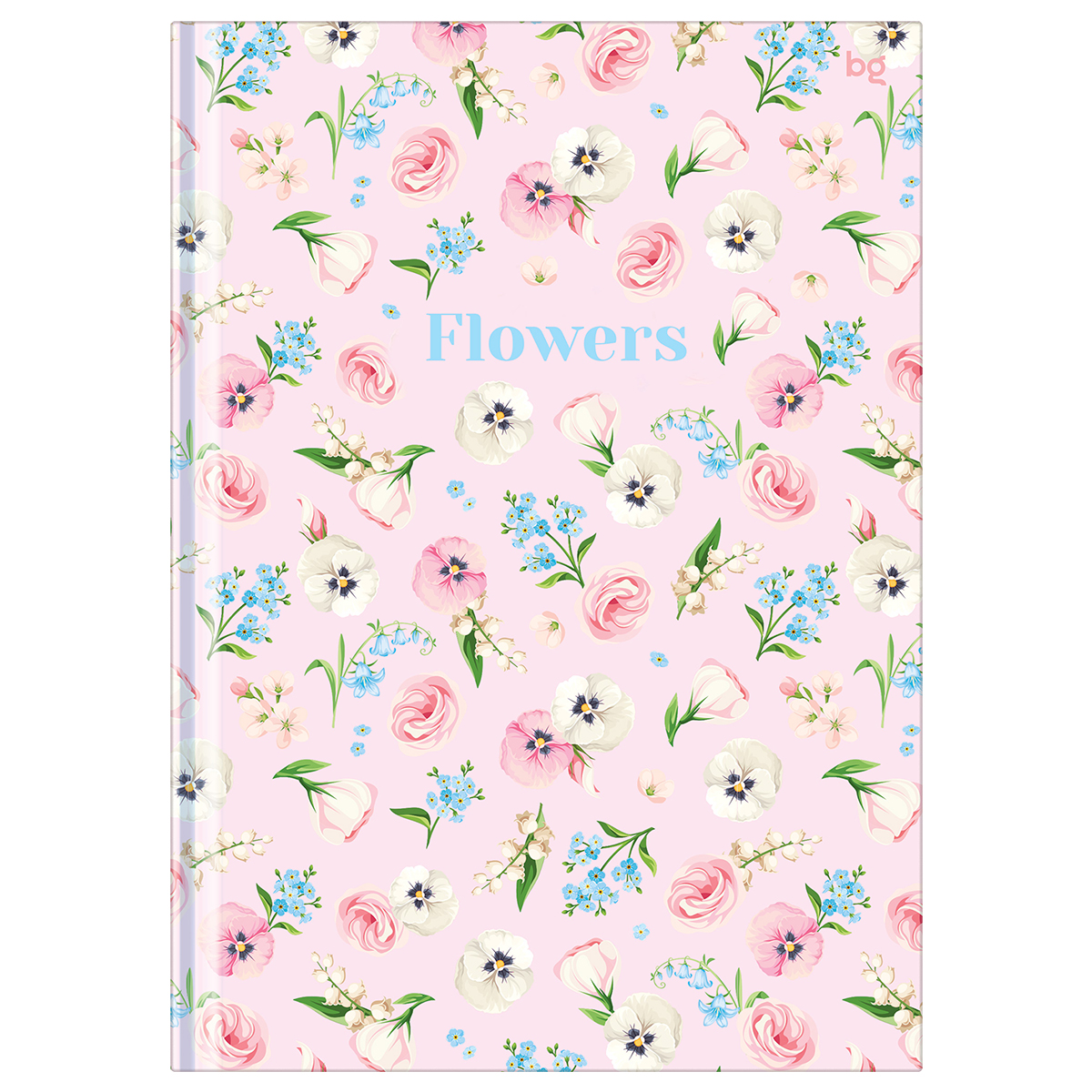 Бизнес-блокнот А5, 80л., евроформат, BG "Россыпь лепестков", матовая ламинация, выб. лак