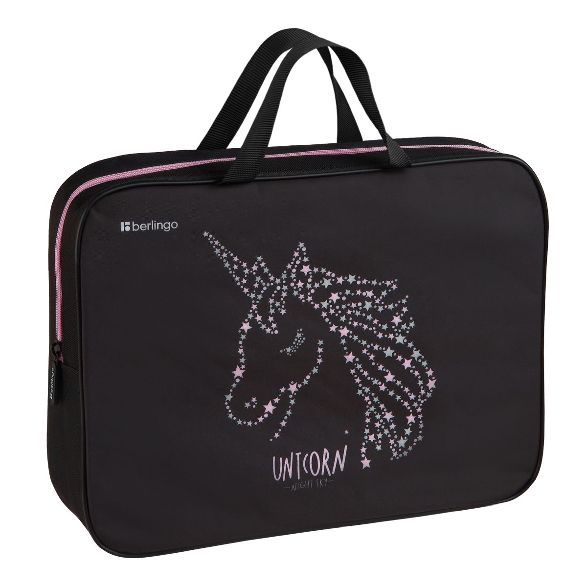 Папка текстильная с ручками 1 отделение, А4 Berlingo "Night sky", 350*265*75мм, текстиль, на молнии