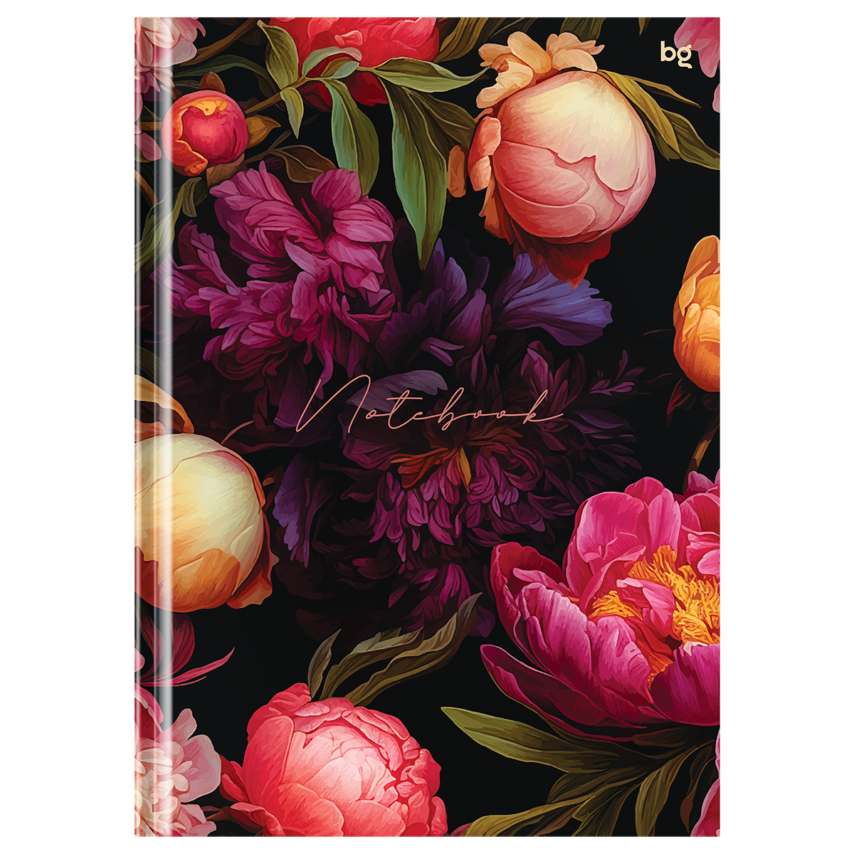 Бизнес-блокнот А5, 80л., евроформат, BG "Flowers", глянцевая ламинация