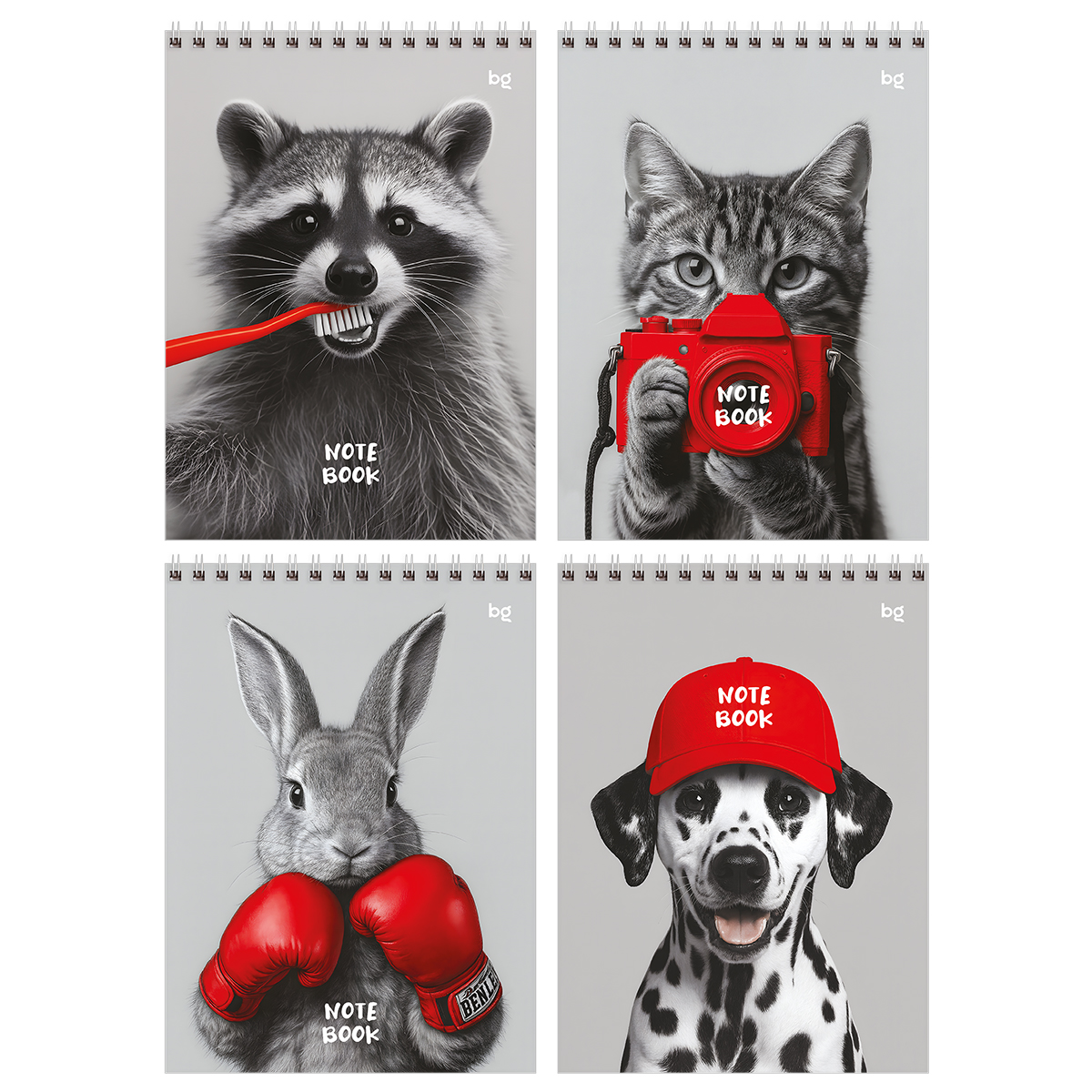 Блокнот А5 60л. на гребне BG "Pet and red", твердая подложка Блокнот А5 60л. на гребне BG "Pet and red", твердая подложка