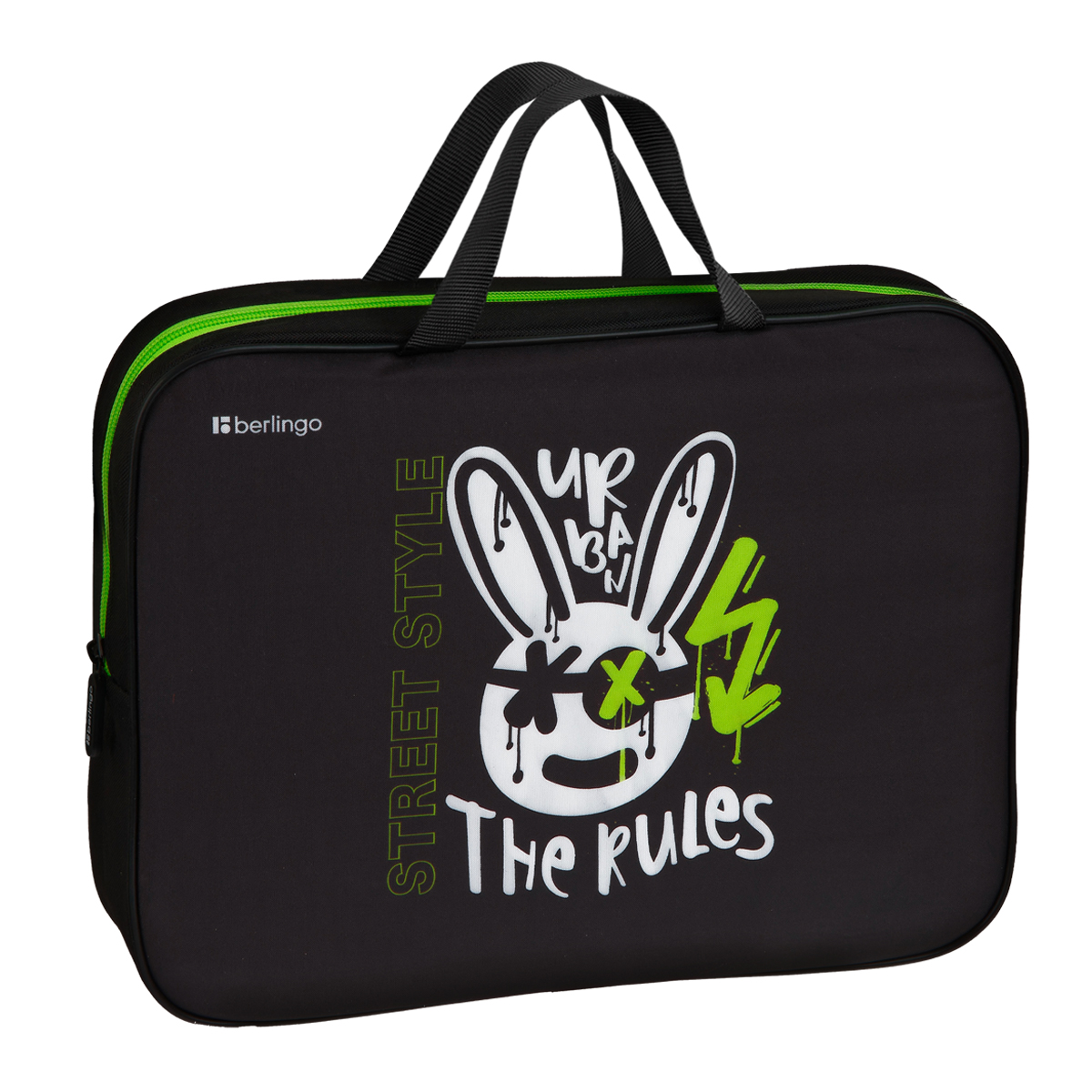 Папка текстильная с ручками 1 отделение, А4 Berlingo "Street Style", 350*265*75мм, текстиль, на молнии