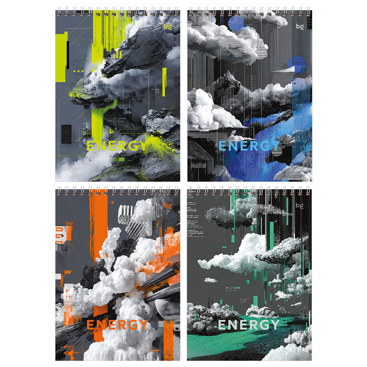 Блокнот А5 80л. на гребне BG "Energy", твердая подложка Блокнот А5 80л. на гребне BG "Energy", твердая подложка