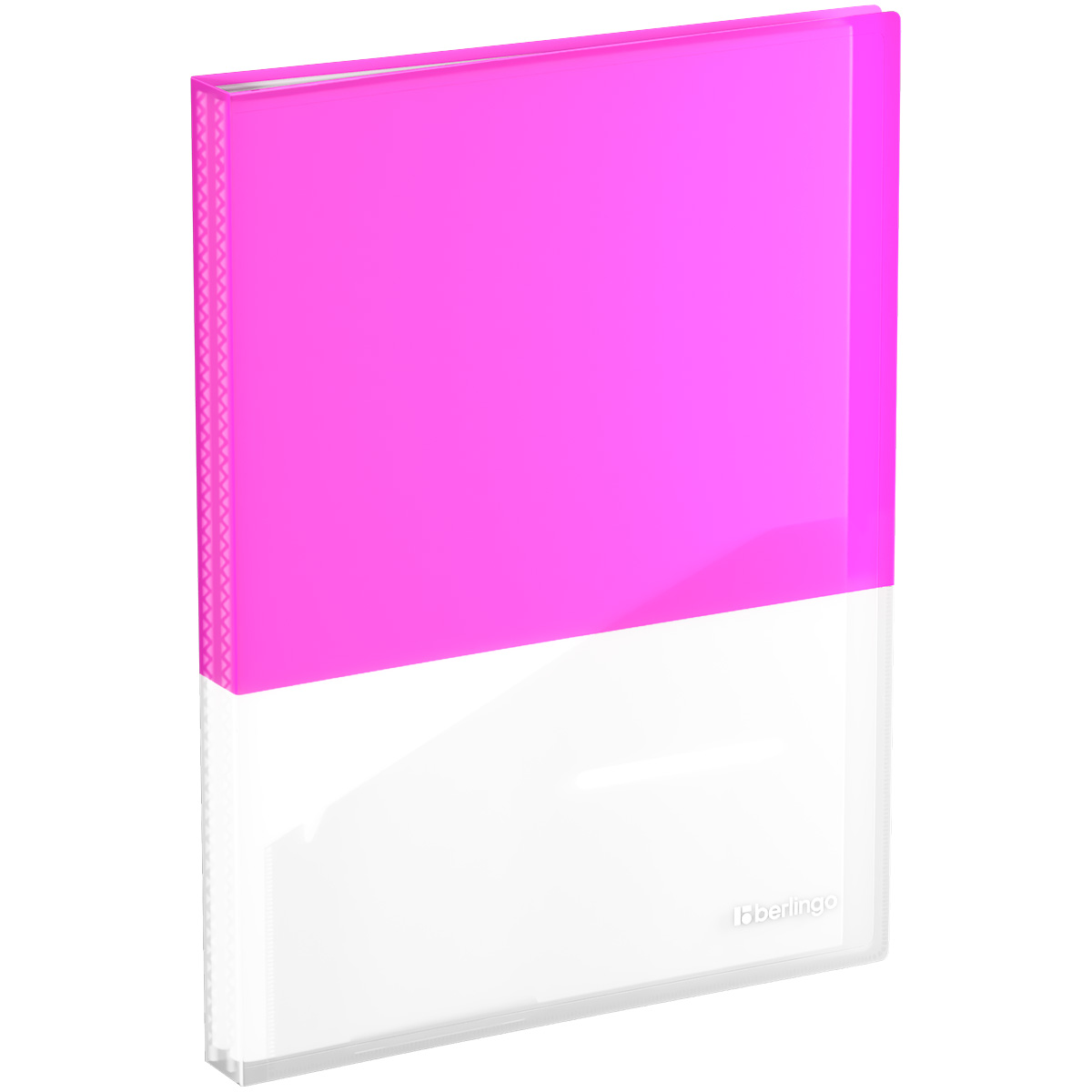 Папка с 40 вкладышами Berlingo "Semicolor" А4, 24мм, 700мкм, с внутр. карманом, розовая, софт-тач