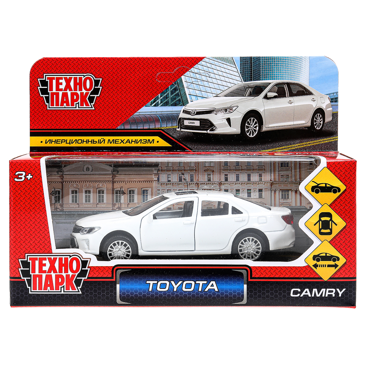 Машина игрушечная Технопарк "Toyota Camry", TOYOTA, металл., 12см, белый, инерционная, с подвижными элементами