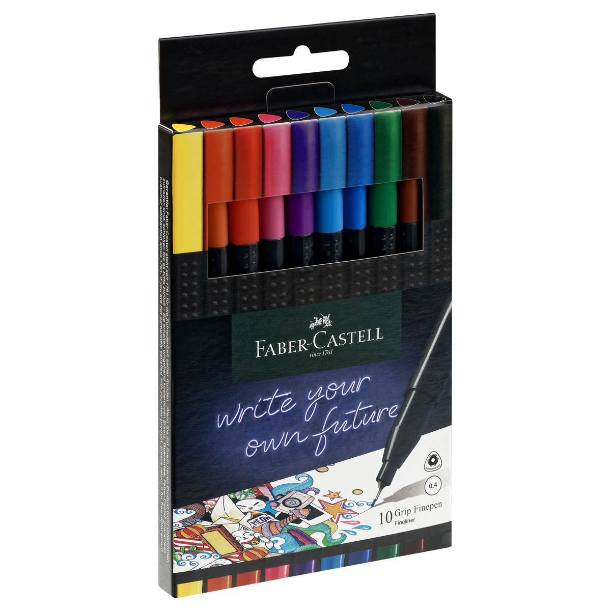      Faber-Castell  Grip Finepen  10., 0,4, , . .,  (151610)