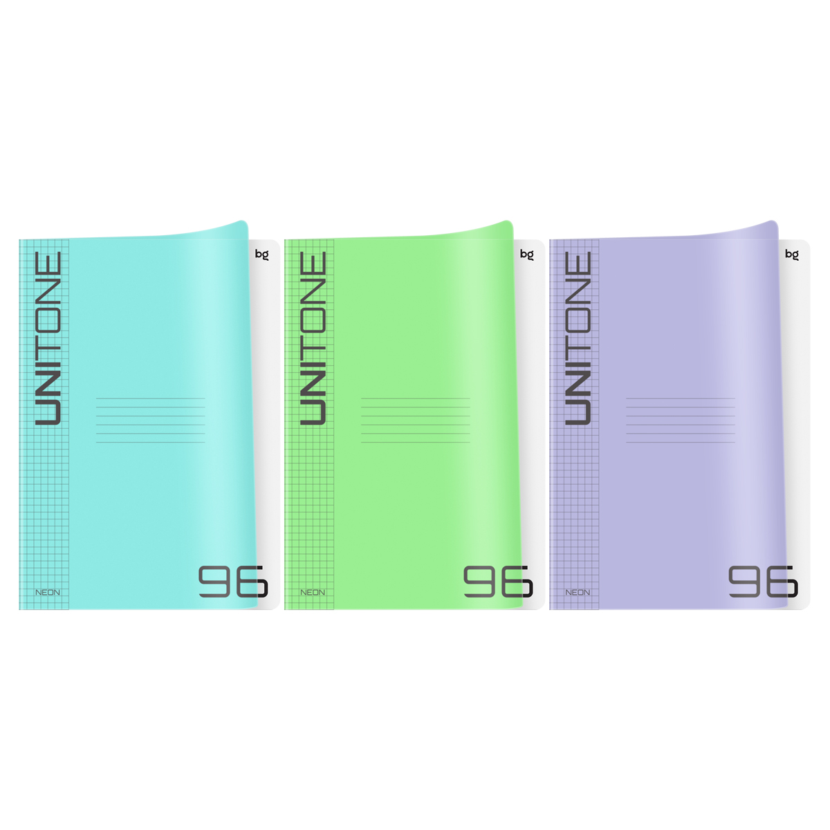 Тетрадь 96л., А4 клетка BG "UniTone. MIX", пластиковая обложка, микс цветов Тетрадь 96л., А4 клетка BG "UniTone. MIX", пластиковая обложка, микс цветов