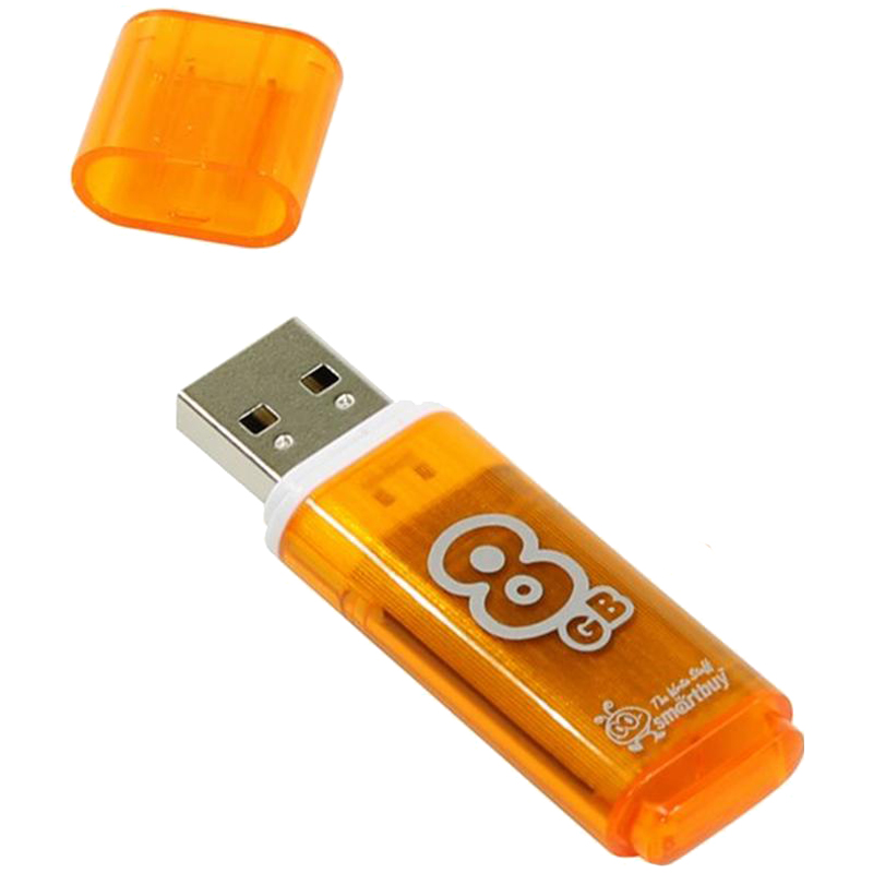    Smart Buy  Glossy   8GB, USB 2.0 Flash Drive,  (SB8GBGS-Or)