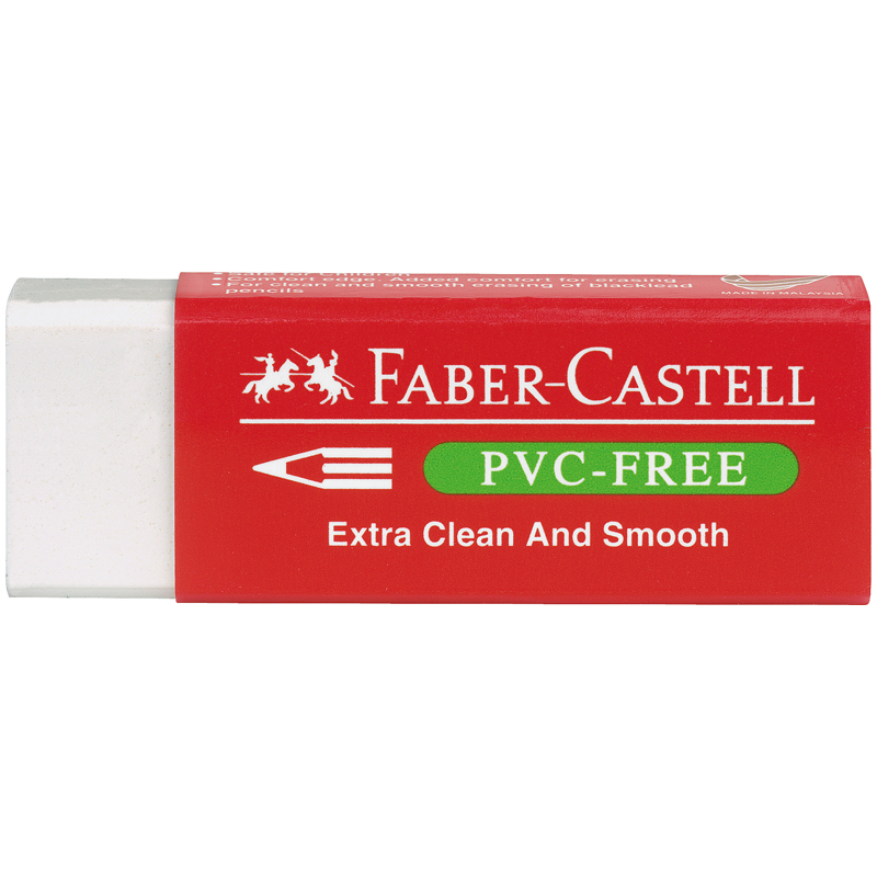 Ластик Faber-Castell "PVC-free", прямоугольный, картонный футляр, в пленке, 63*22*11мм