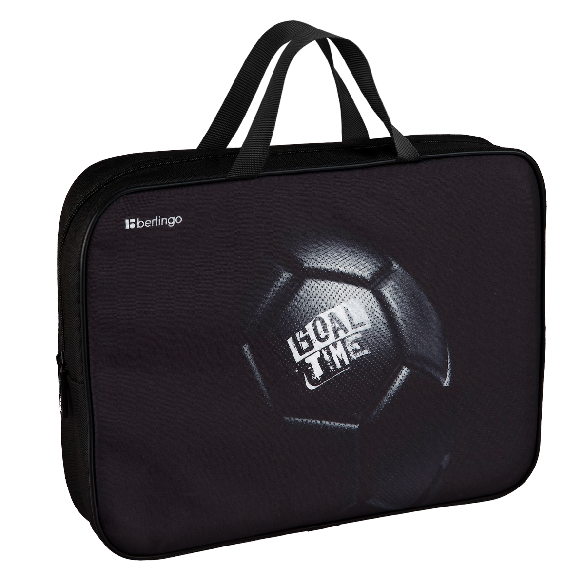 Папка текстильная с ручками 1 отделение, А4 Berlingo "Goal time", 350*265*75мм, текстиль, на молнии
