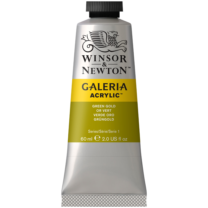 Краска акриловая художественная Winsor&Newton "Galeria", 60мл, туба, зеленый золотой