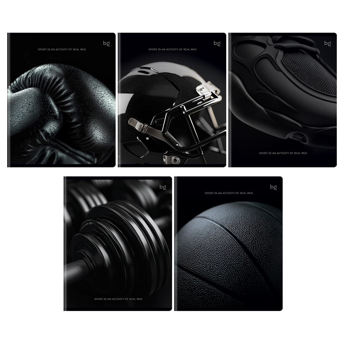 Тетрадь 80л., А5, клетка BG "Мужской спорт", выборочный лак Тетрадь 80л., А5, клетка BG "Мужской спорт", выборочный лак