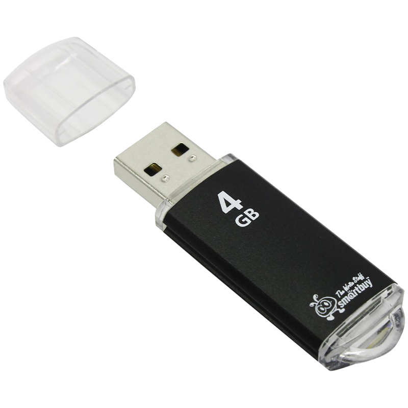    Smart Buy  V-Cut   4GB, USB 2.0 Flash Drive,  (.  ) (SB4GBVC-K)
