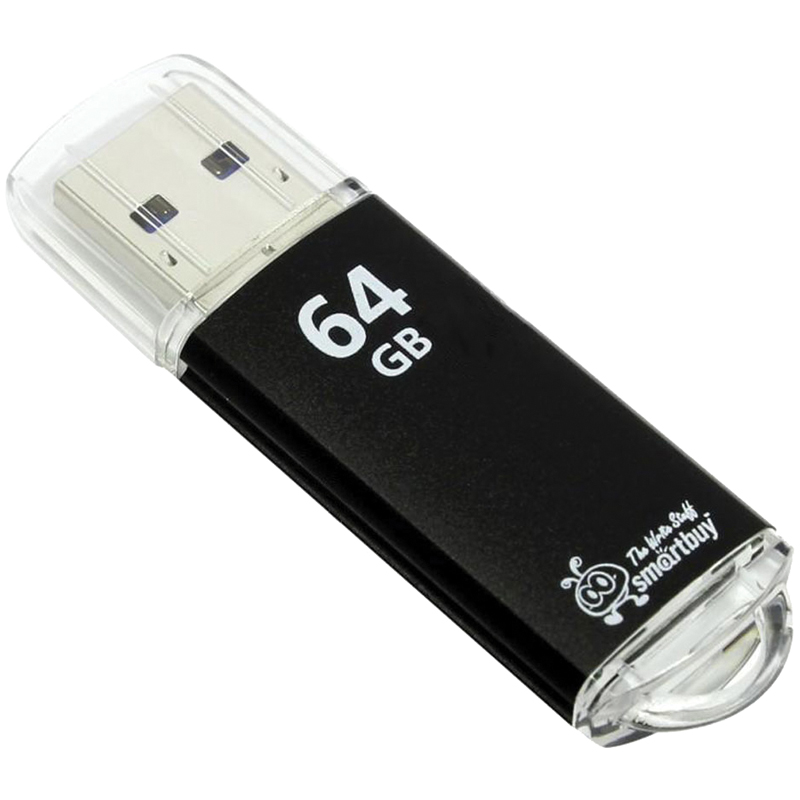    Smart Buy  V-Cut   64GB, USB 2.0 Flash Drive,  (.  ) (SB64GBVC-K)