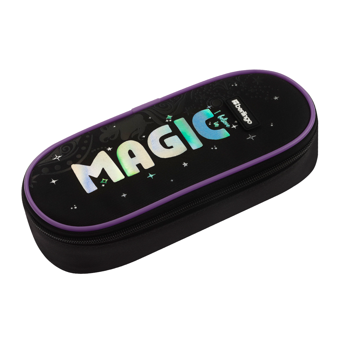 Пенал корпусный 1 отделение, 220*90*45 мм, Berlingo "Purple Magic", полиэстер 