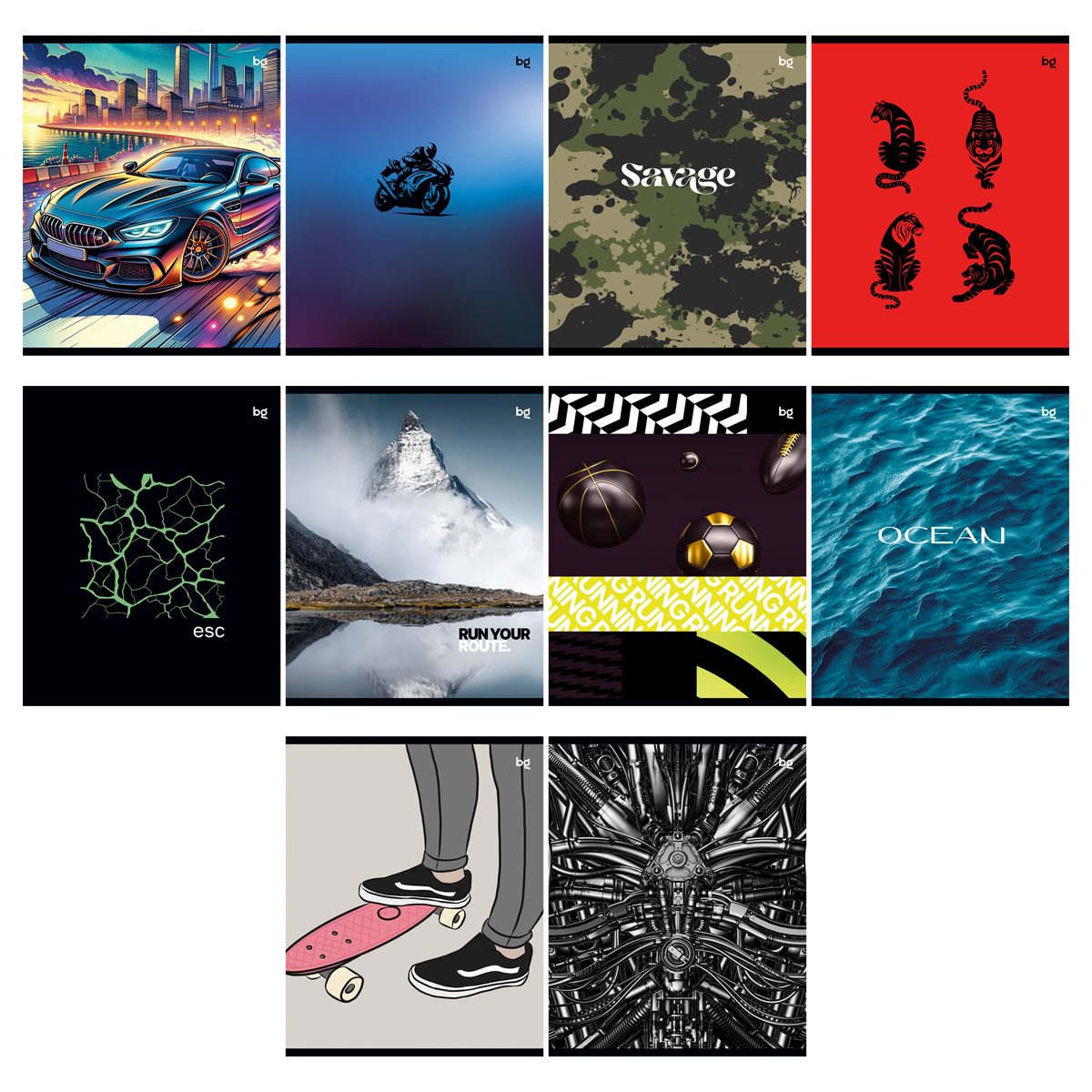 Тетрадь 96л., А5, клетка BG "Mix-10 Мальчики", эконом Тетрадь 96л., А5, клетка BG "Mix-10 Мальчики", эконом