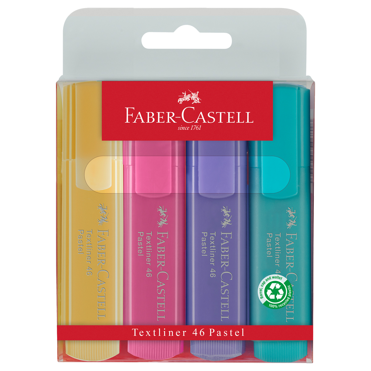 Набор текстовыделителей Faber-Castell "46 Pastel" 4 пастельных цв., 1-5мм