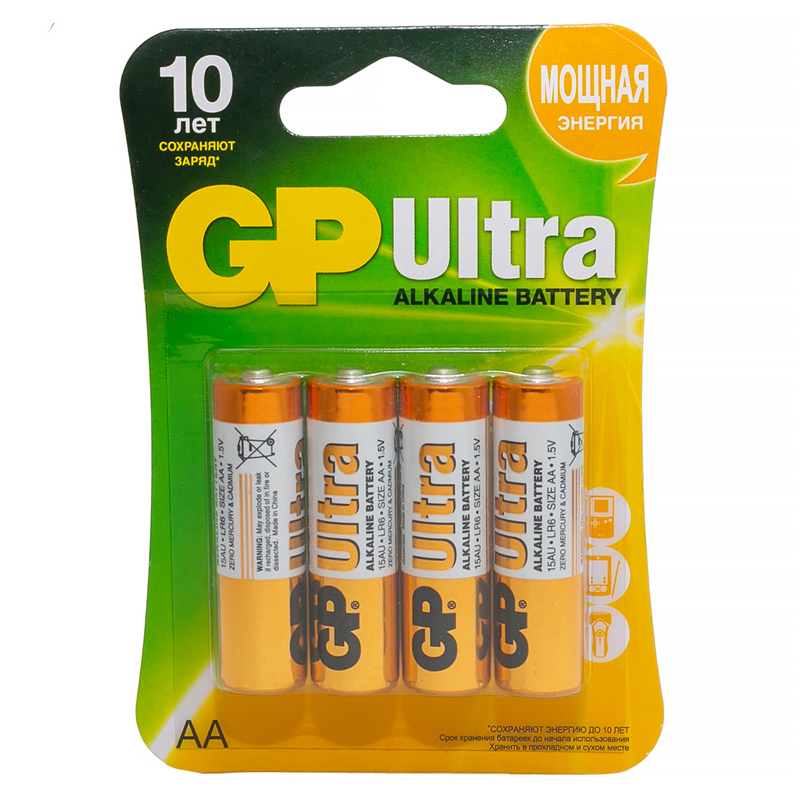    GP Ultra AA (LR6) 15AU , BC4 (GP 15AU-CR4)