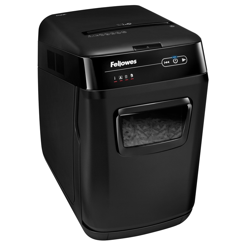 Уничтожитель документов Fellowes FS-46801 AutoMax 150C, автоподача, 4 ур. секр., 4*38мм, 32л, CD, автореверс