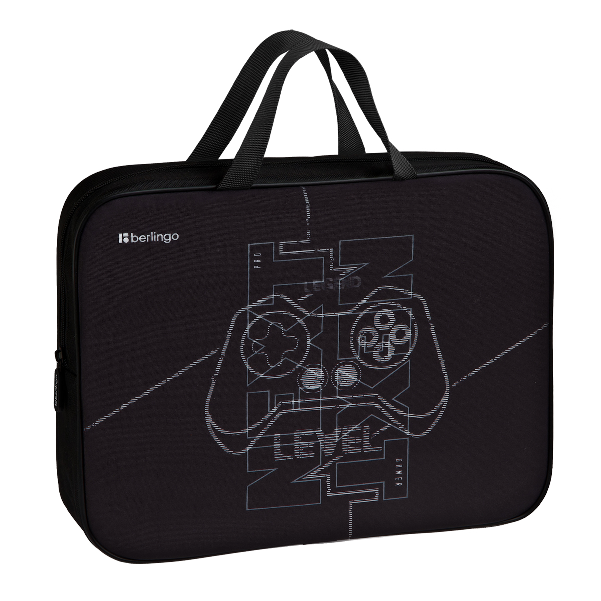 Папка текстильная с ручками 1 отделение, А4 Berlingo "Stream rider", 350*265*75мм, текстиль, на молнии