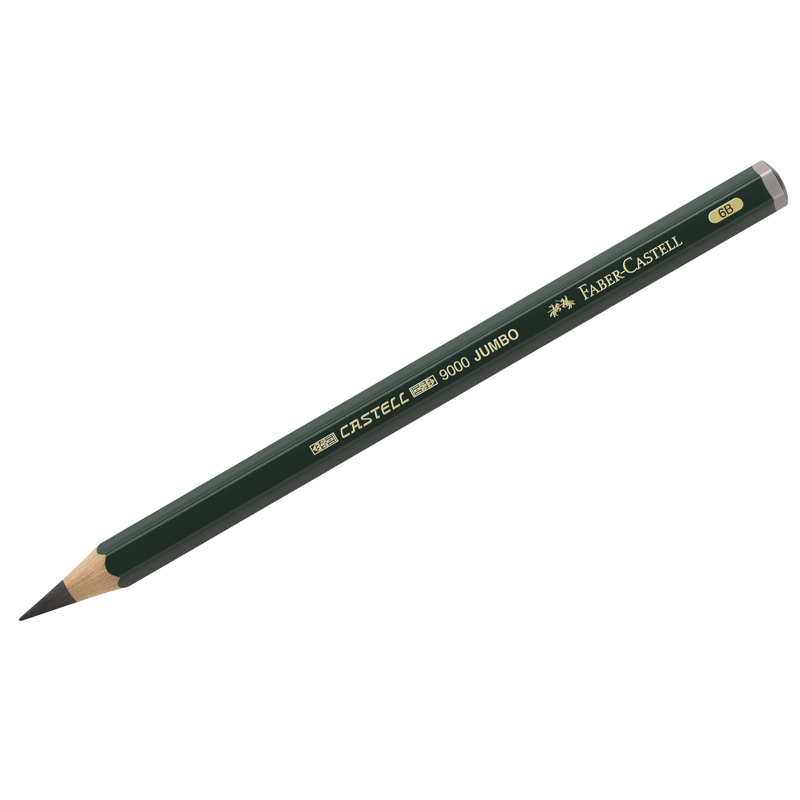 Карандаш ч/г Faber-Castell "Castell 9000 Jumbo" 6B, утолщен., заточен.