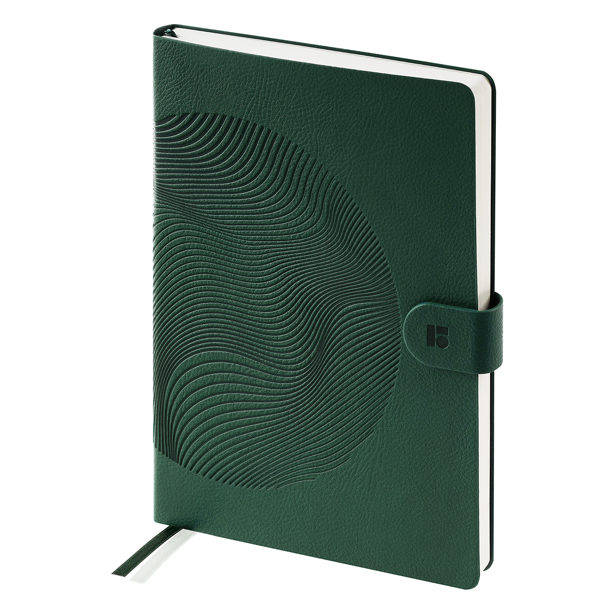 Ежедневник недатированный, А5, 136л., кожзам, Berlingo "Symbol", с магнитной застежкой, зеленый