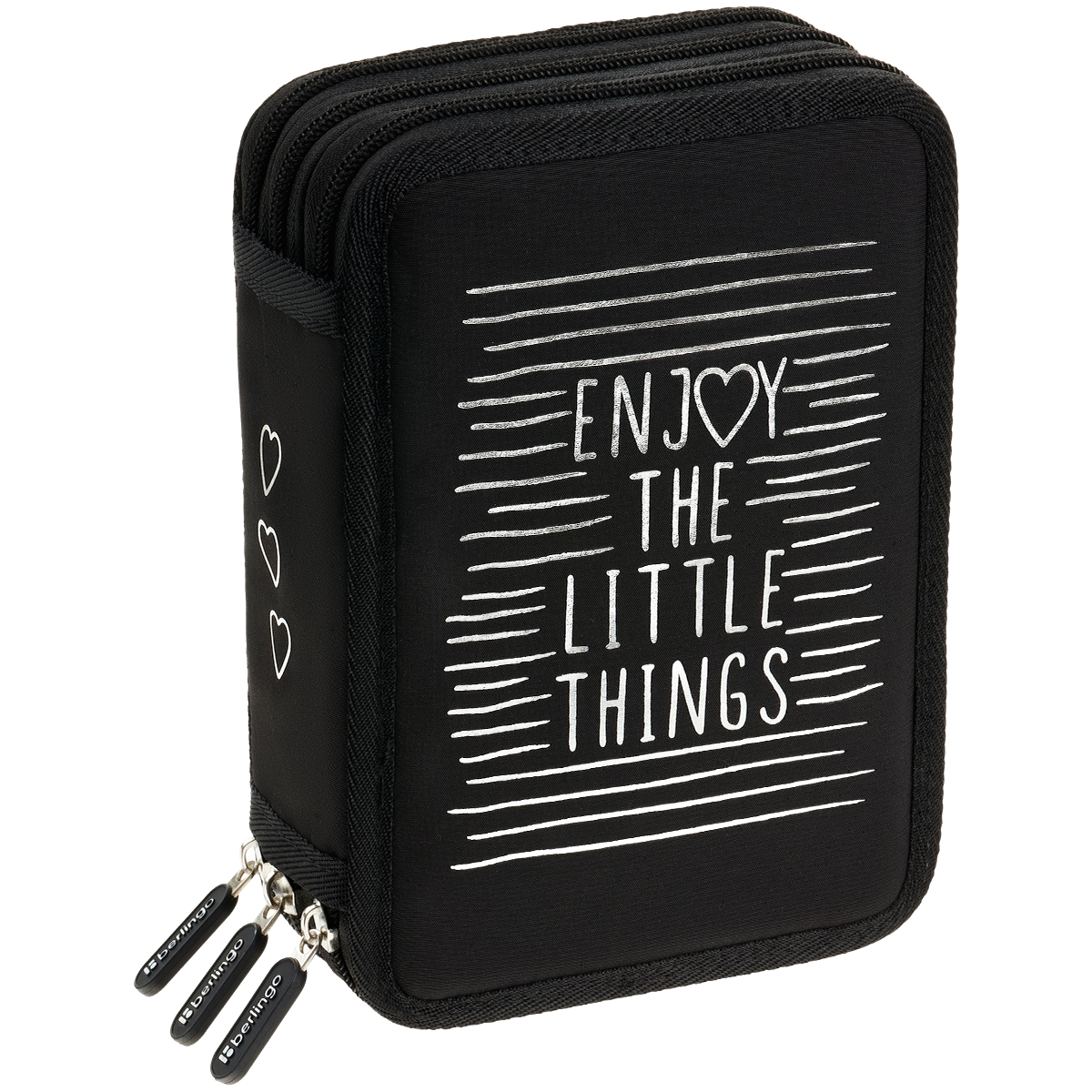 Пенал 3 отделения, 200*140*60 мм, Berlingo "Enjoy the little things", полиэстер