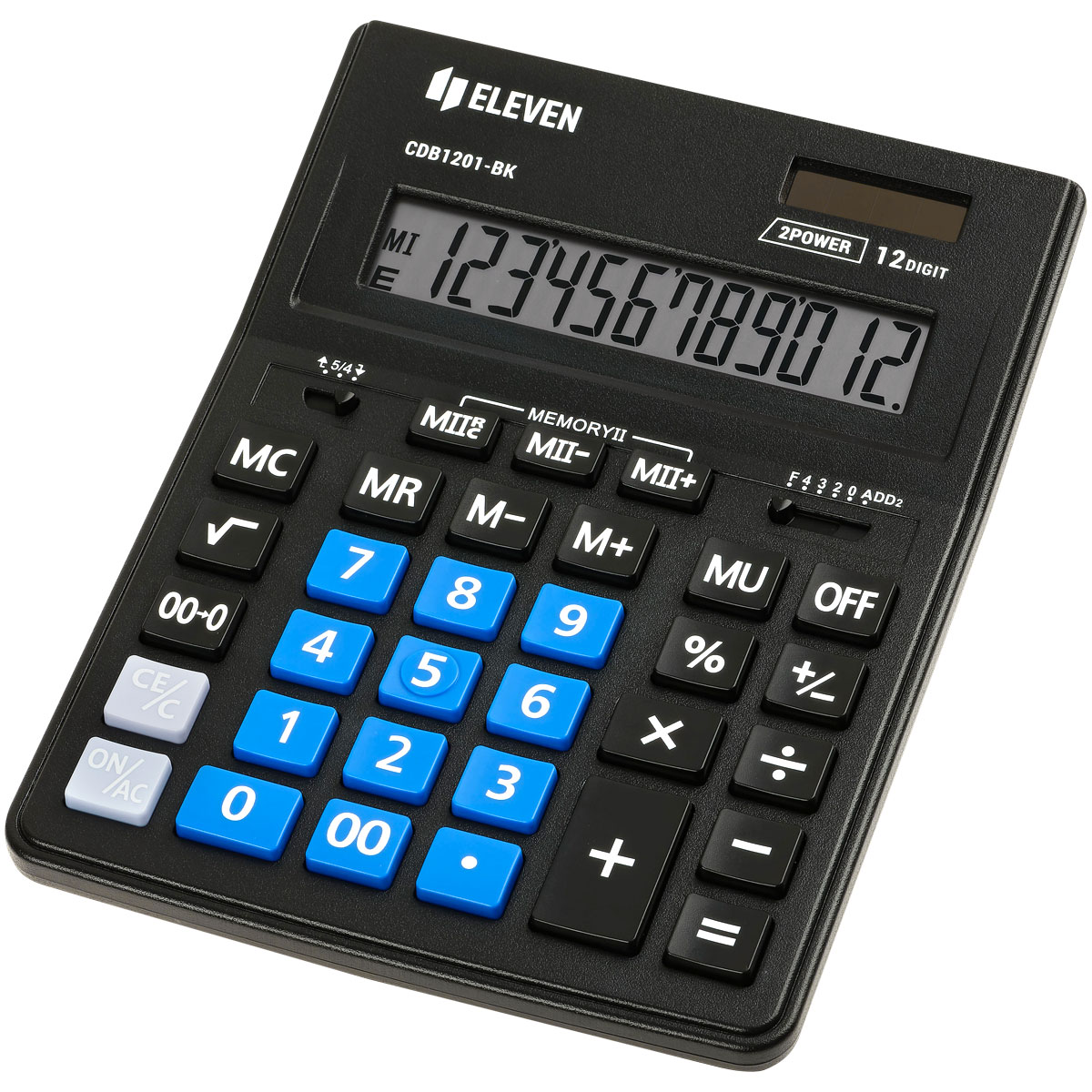 купить Калькулятор настольный Eleven Business Line CDB1201-BK/BL, 12 разрядов, двойное питание, 155*205*35мм, черный/синий в Тамбове