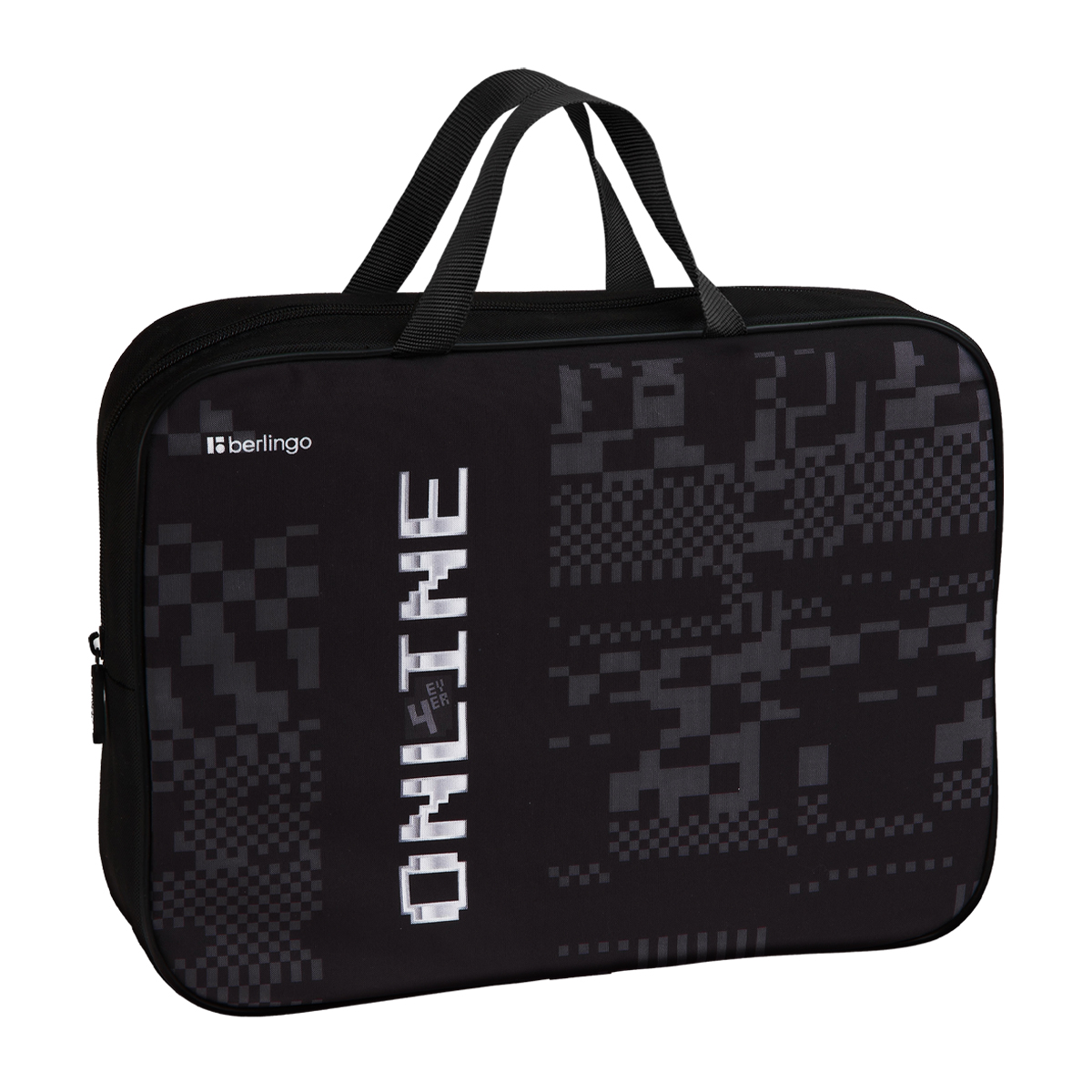 Папка текстильная с ручками 1 отделение, А4 Berlingo "Online", 350*265*75мм, текстиль, на молнии